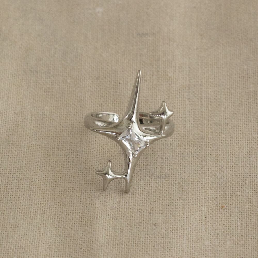 Y2K Vintage Silver Star Ring – Adjustable Size, Unisex, Brand New